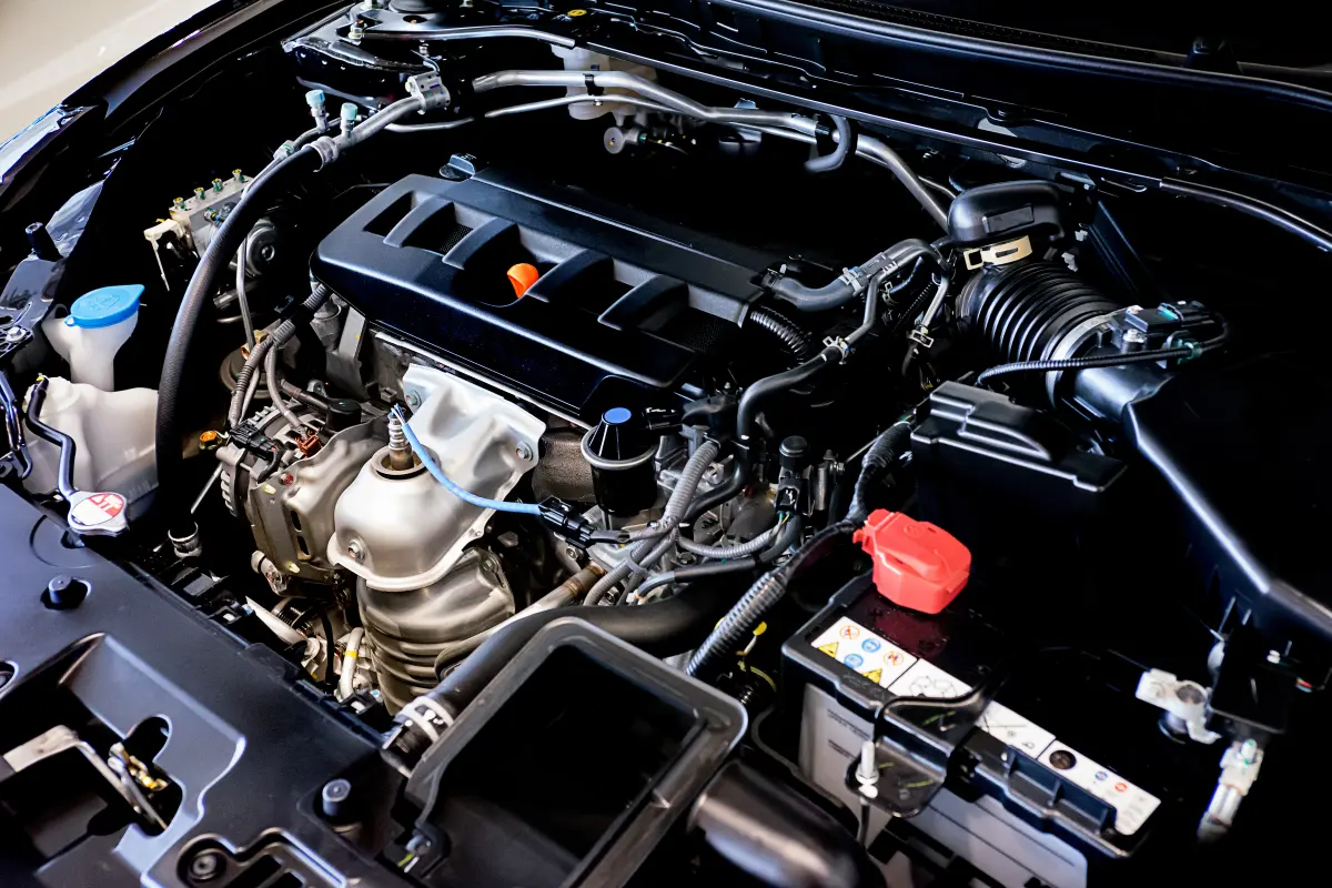 A clean late-model engine bay, ready to run